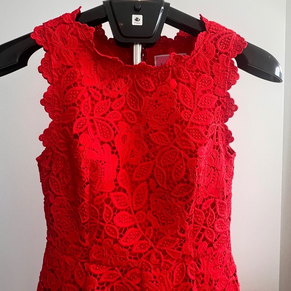 Kate Spade Red Floral Lace Cocktail Dress Size 0 - Picture 3 of 10